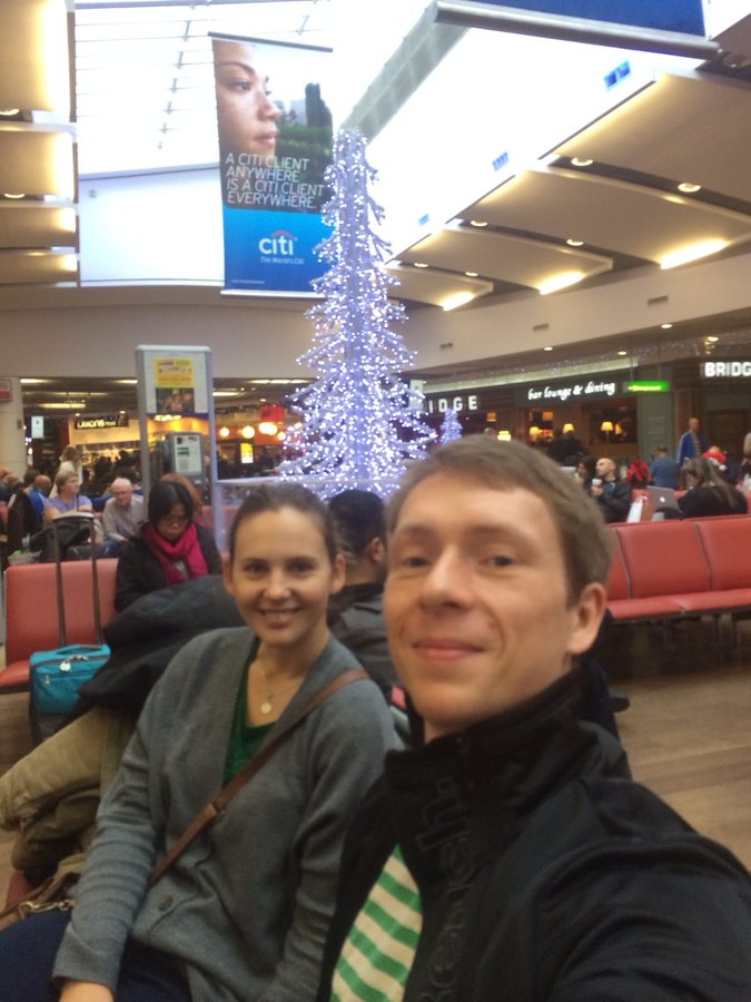 Waiting for the next flight to Chicago at Heathrow