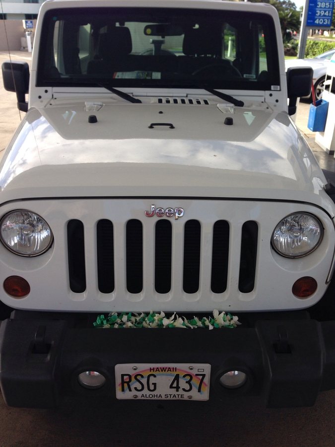 Found a Lei on our car in the morning