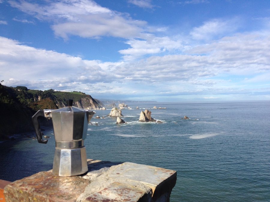 17th September Morning coffee at Playa del Silencio - Asturias